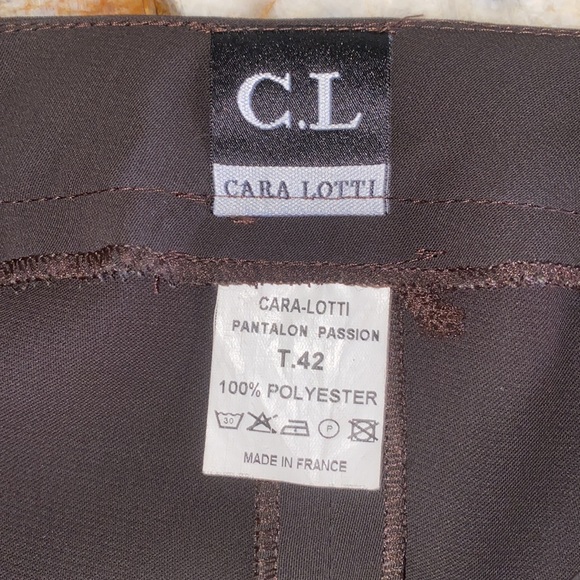C.L. Cara Lotti made in France brown dress pants - Picture 5 of 5